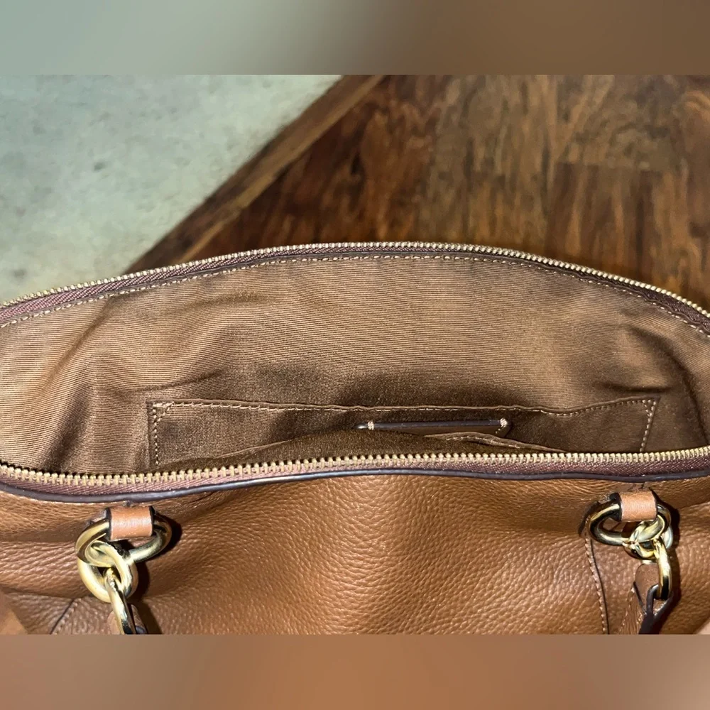 EUC Coach Small Kelsey Satchel (F28993) in Brown Pebbled Leather